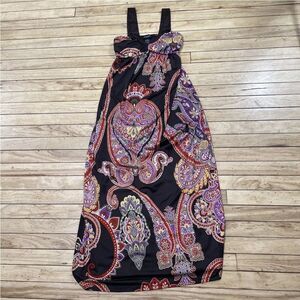 ALYN PAIGE NEW YORK Womens S Paisley Pink Brown Maxi Long Dress Sleeveless Boho